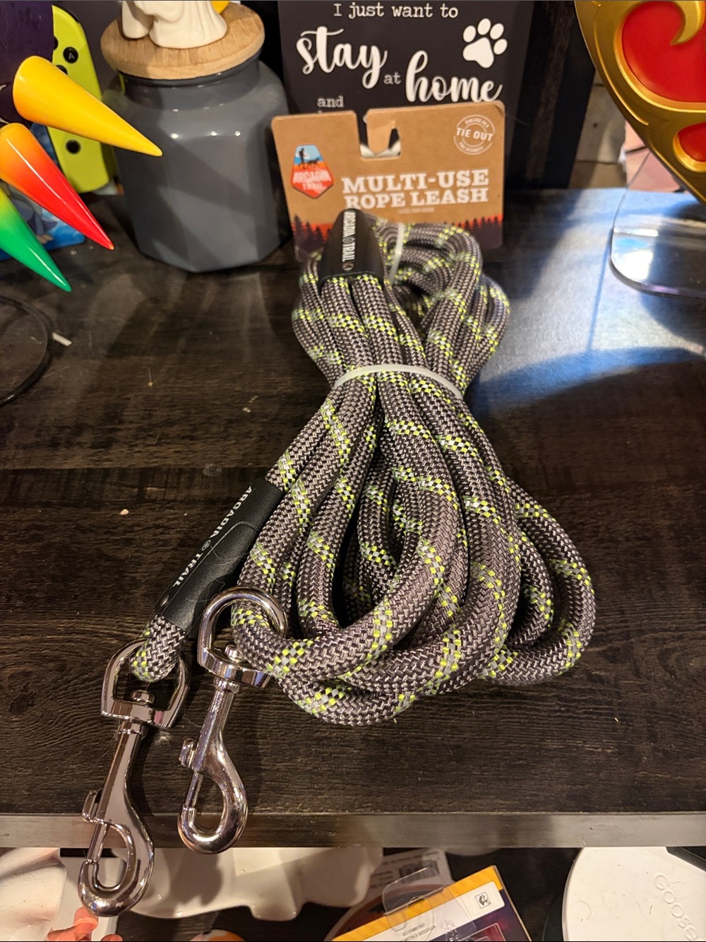 Arcadia Trail Reflective Multi-Use Rope Dog
Leash, Grey, 15-ft long